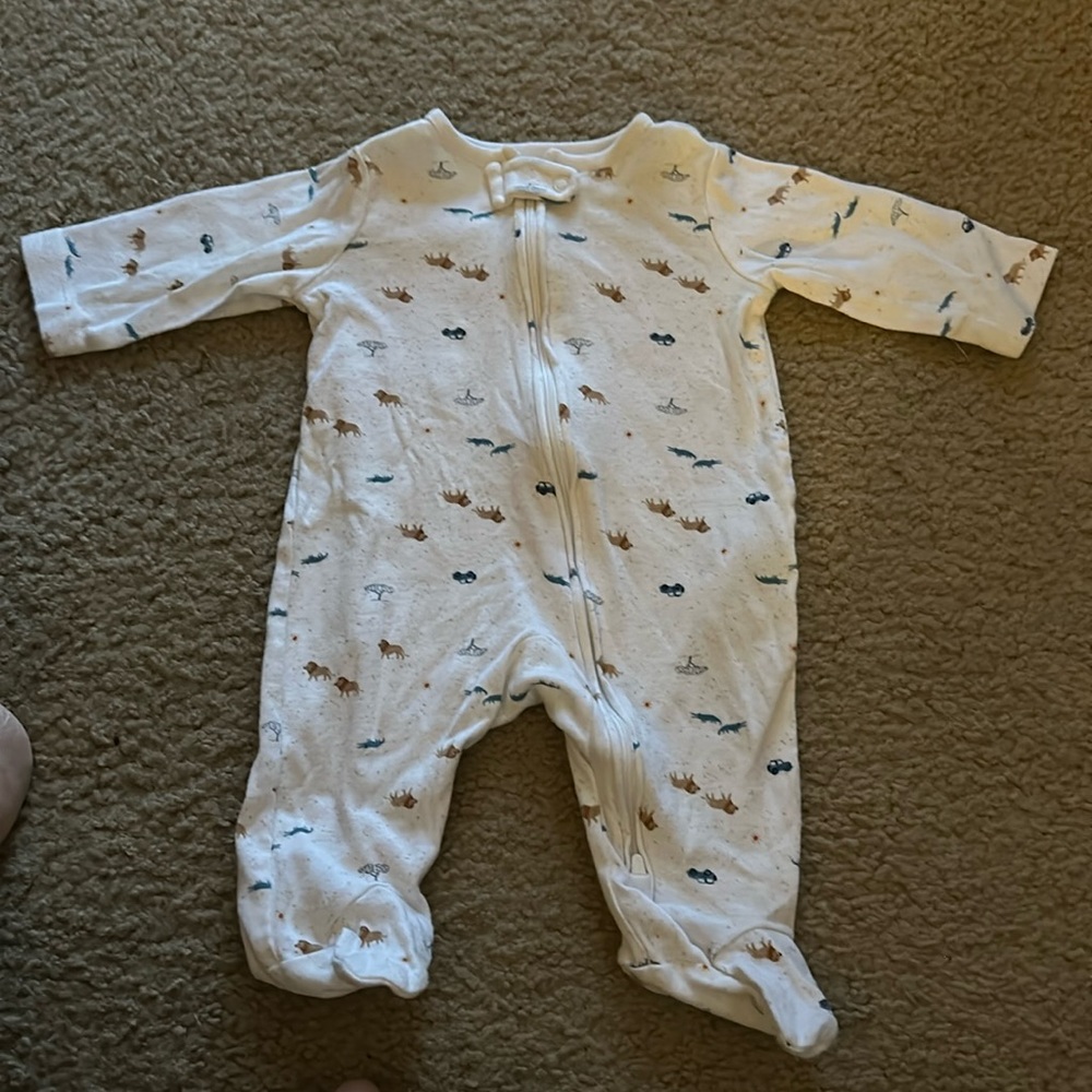 0-3 month Carter’s Safari Zip Up Footie